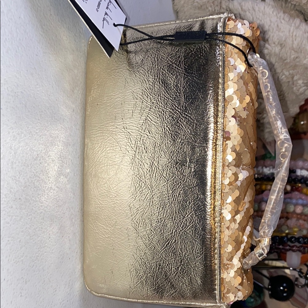 Nicole Miller Gold Sequin Evening Bag - Picture 4 of 5